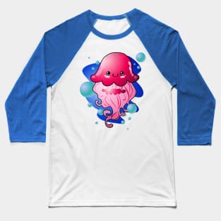 Kawaii Pink Jellyfish Baseball T-Shirt